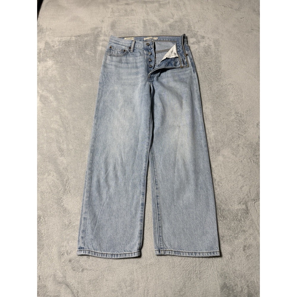 Levis Jeans Womens 27 Blue Ribcage Straight Ankle Button Fly Denim 27x25